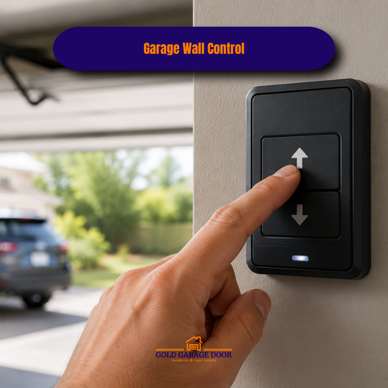 Garage wall control button