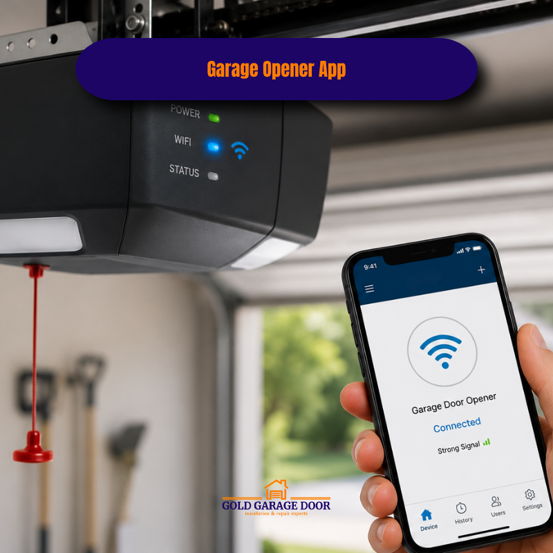 Smart garage door opener connected to a mobile app